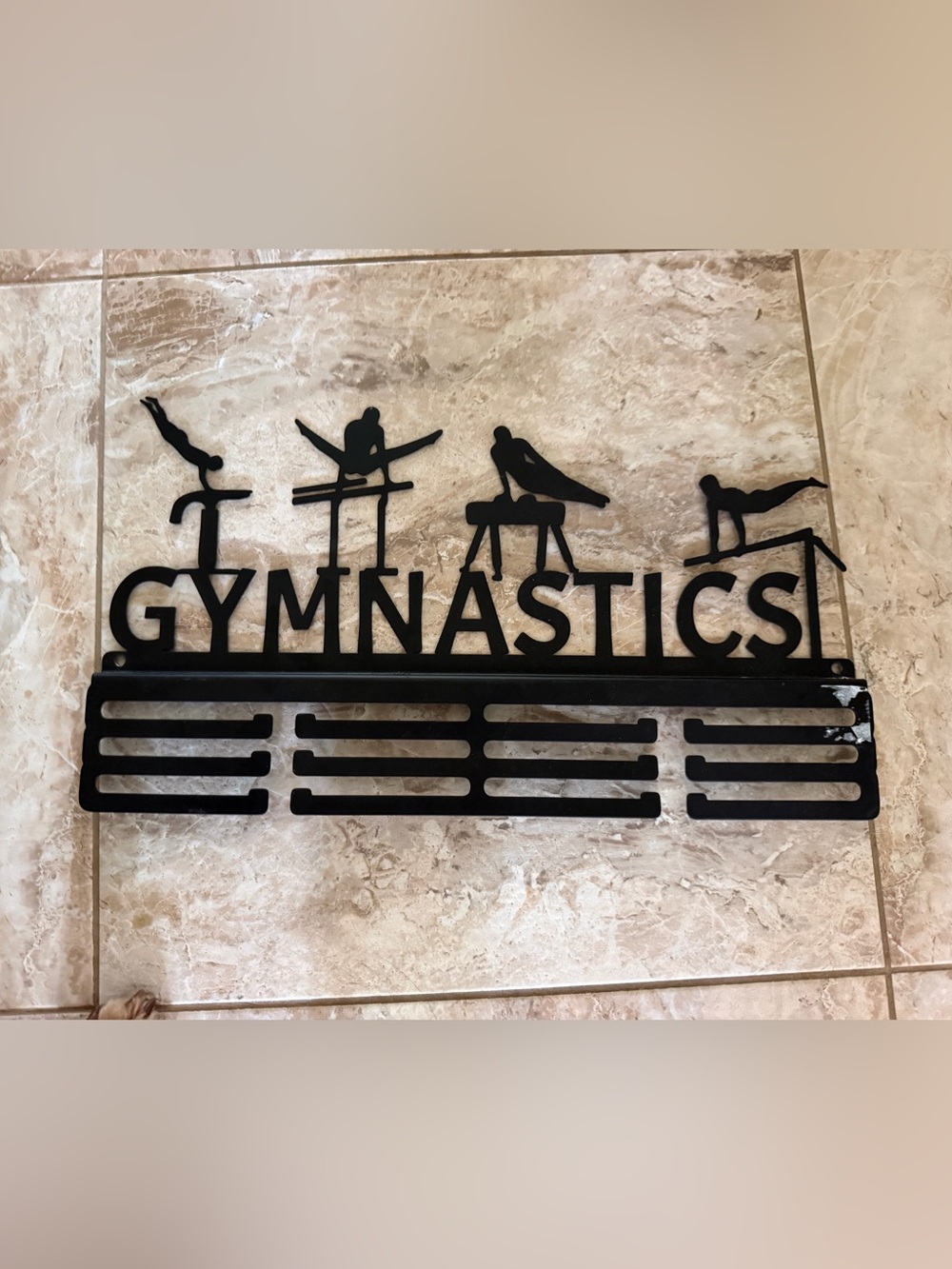 Gymnastics ribbon hanger, black metal